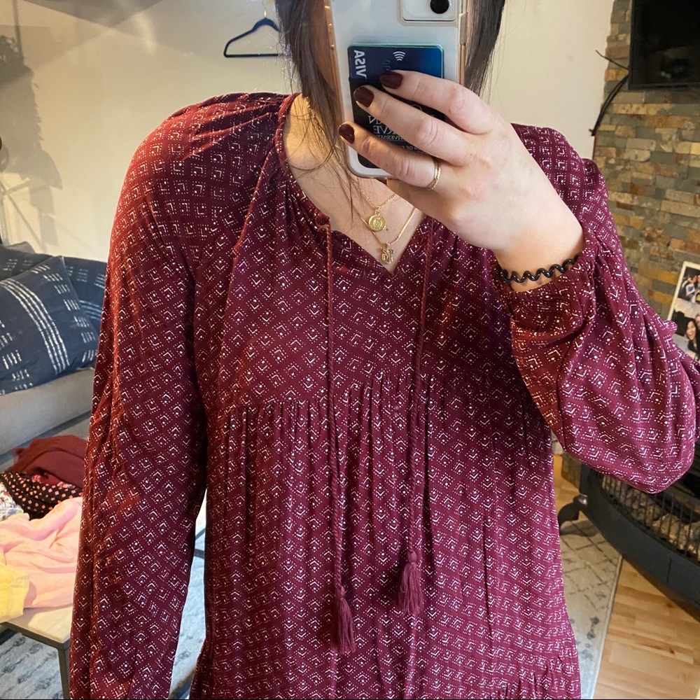 Maroon print dress